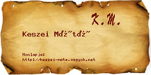 Keszei Máté névjegykártya