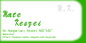 mate keszei business card